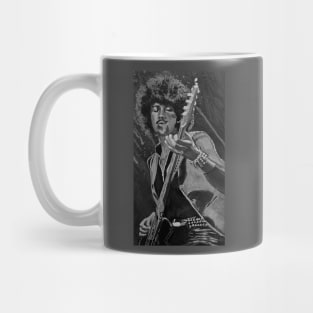 Phil Lynott - Thin Lizzy - monochrome close up Mug